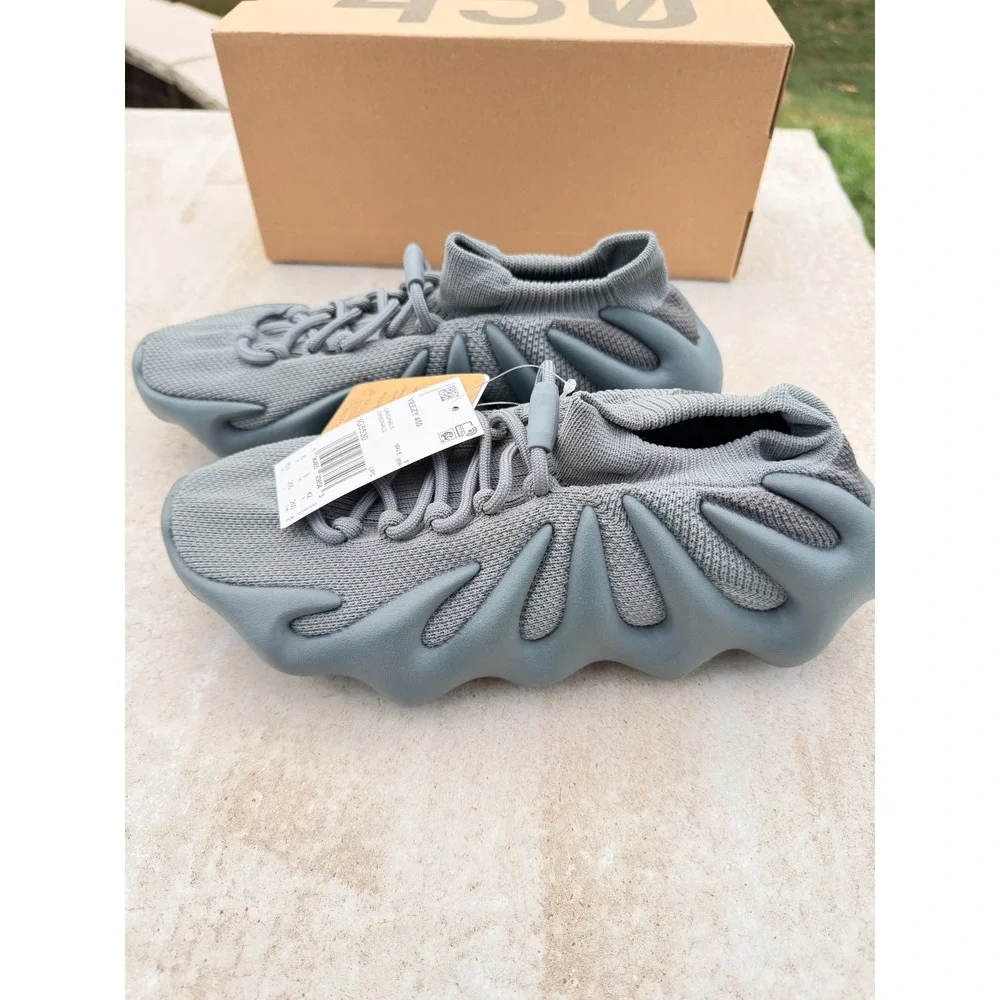 adidas  Yeezy 450 Lace Up  Mens Grey Sneakers Casual Shoes IG5530 Size 8.5 NEW
